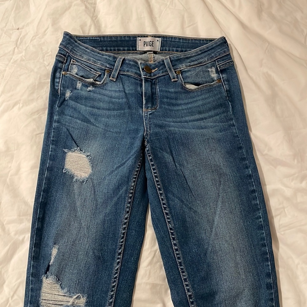 Paige Denim Distressed Verdugo Ultra Skinny Jeans